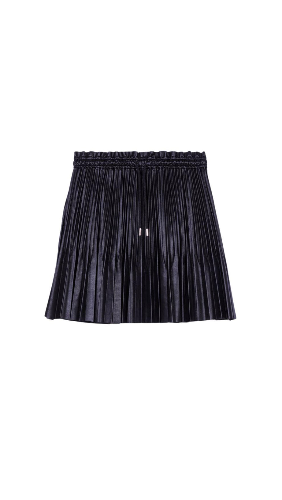 PLEATED FAUX LEATHER SKIRT
