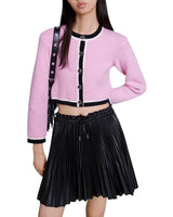 PLEATED FAUX LEATHER SKIRT