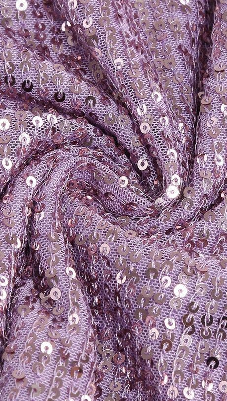 MINI ABITO SENZA SPALLINE CON PIUME E PAILLETTES VIOLA