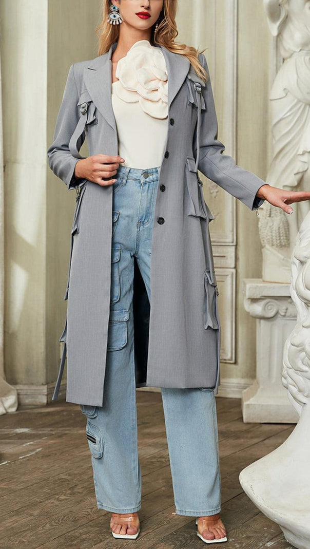 AIIZIE POCKET LONG BLAZER COAT - product image