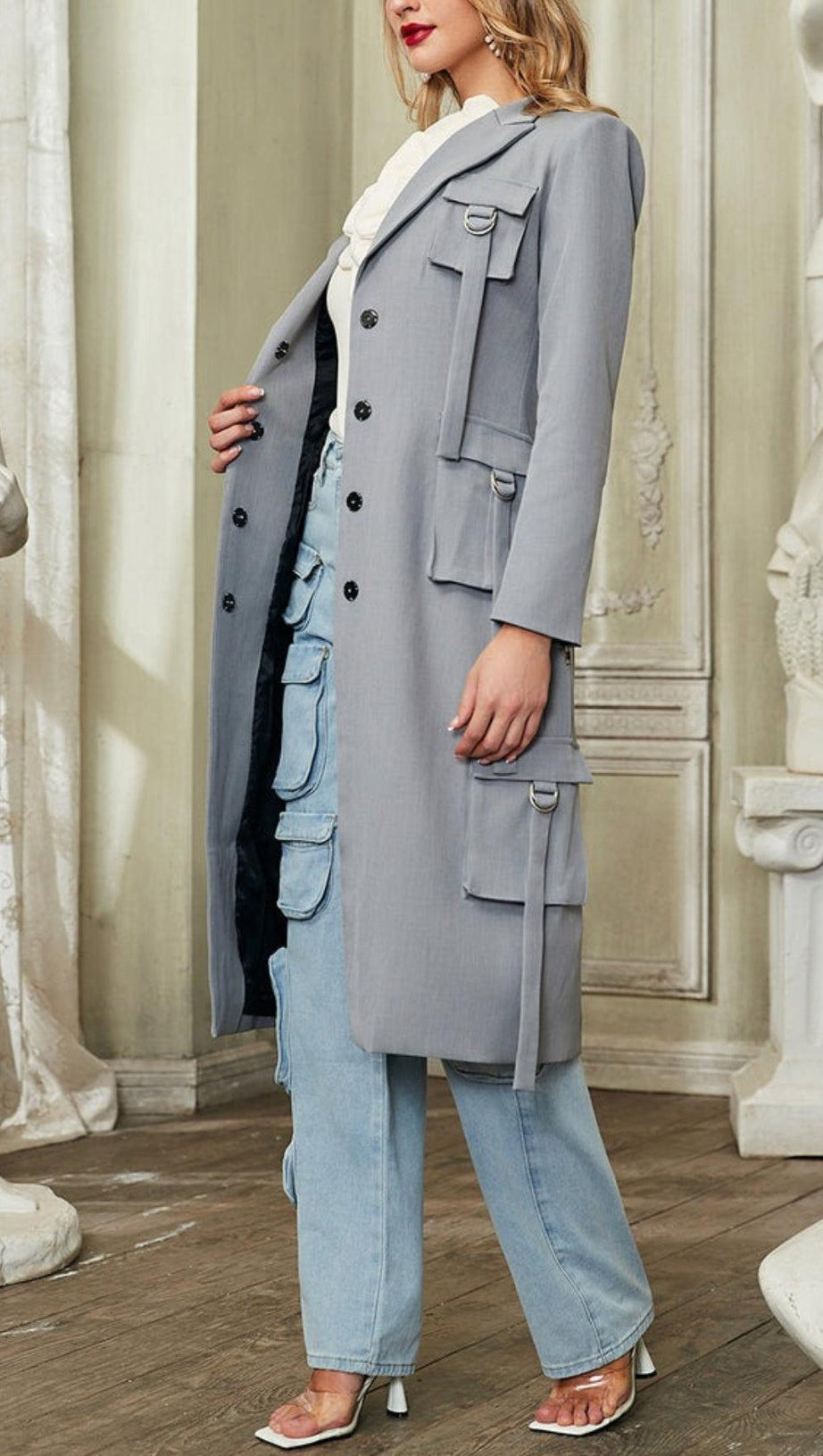 POCKET LONG BLAZER COAT