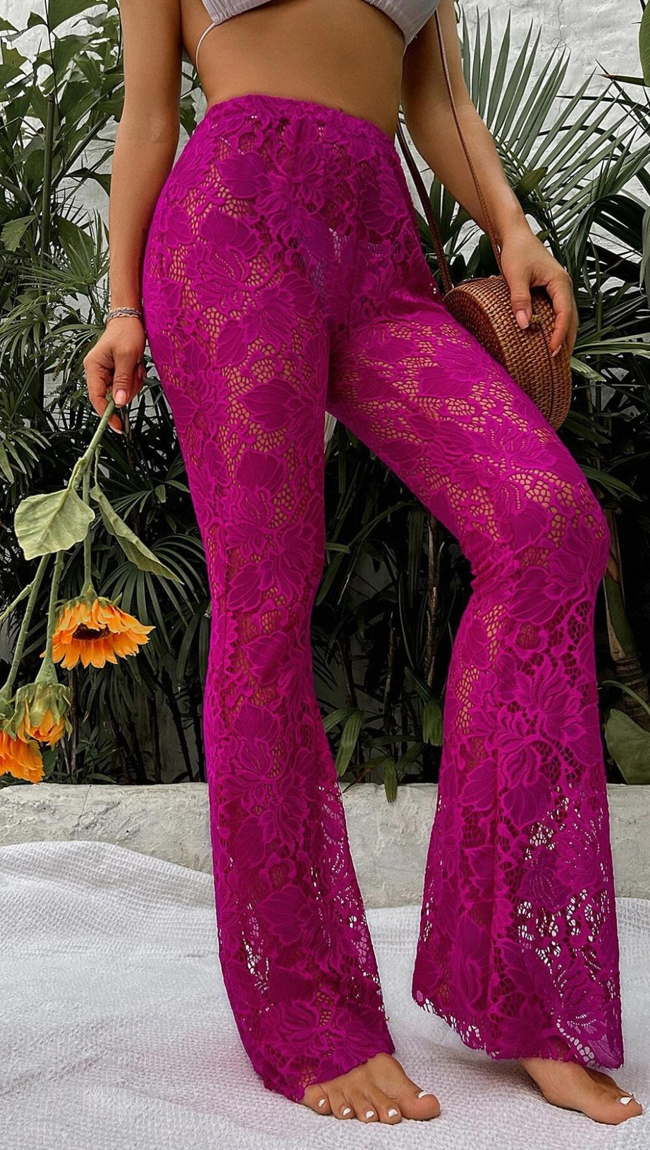 PURPLE LACE BRALETTE JACKET SUIT