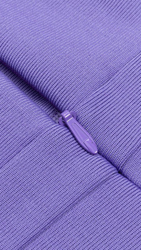 ABITO MIDI A MANICHE LUNGHE IN RETE VIOLA 