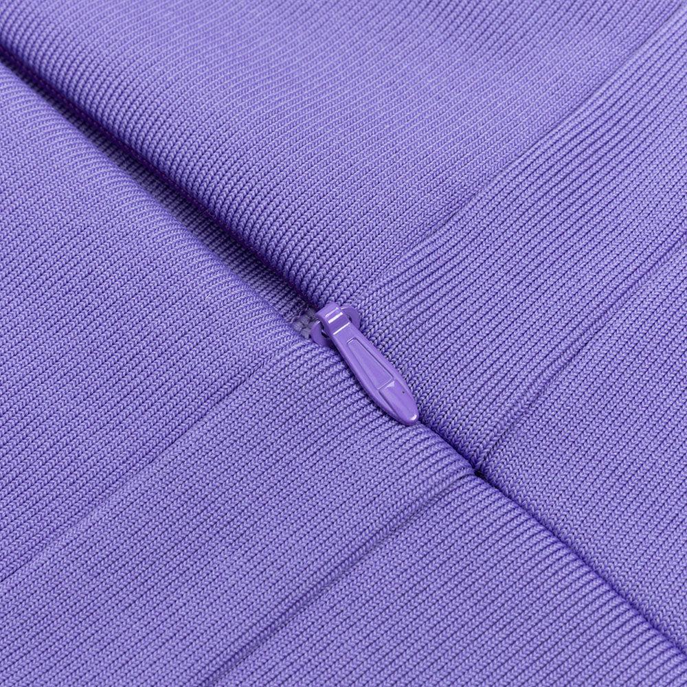 AIIZIE PURPLE MESH LONG SLEEVE MIDI DRESS - product image