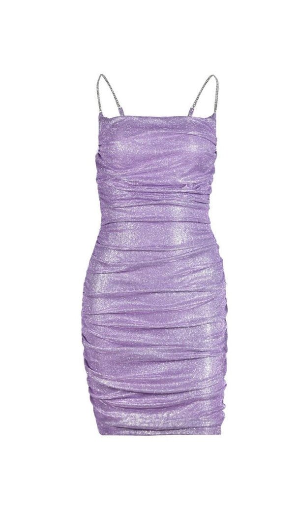 AIIZIE PURPLE SPARKLE MINI DRESS - product image