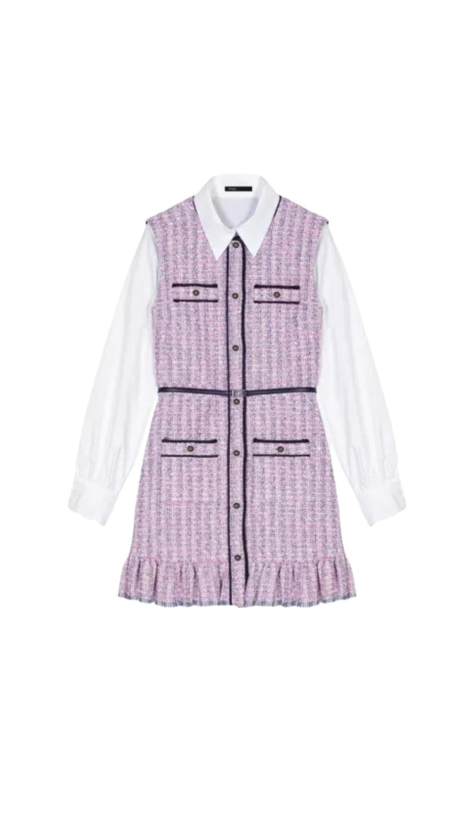 RATRI TWEED SLEEVELESS MINI DRESS