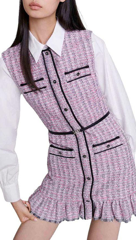 RATRI TWEED SLEEVELESS MINI DRESS