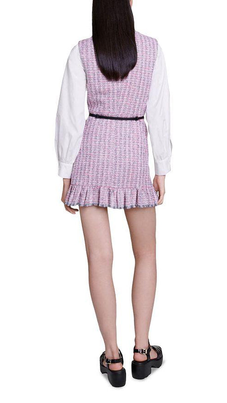 RATRI TWEED SLEEVELESS MINI DRESS