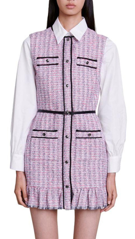 RATRI TWEED SLEEVELESS MINI DRESS