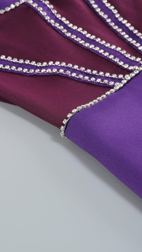 AIIZIE MESH CORSET MINI DRESS IN PURPLE - product image