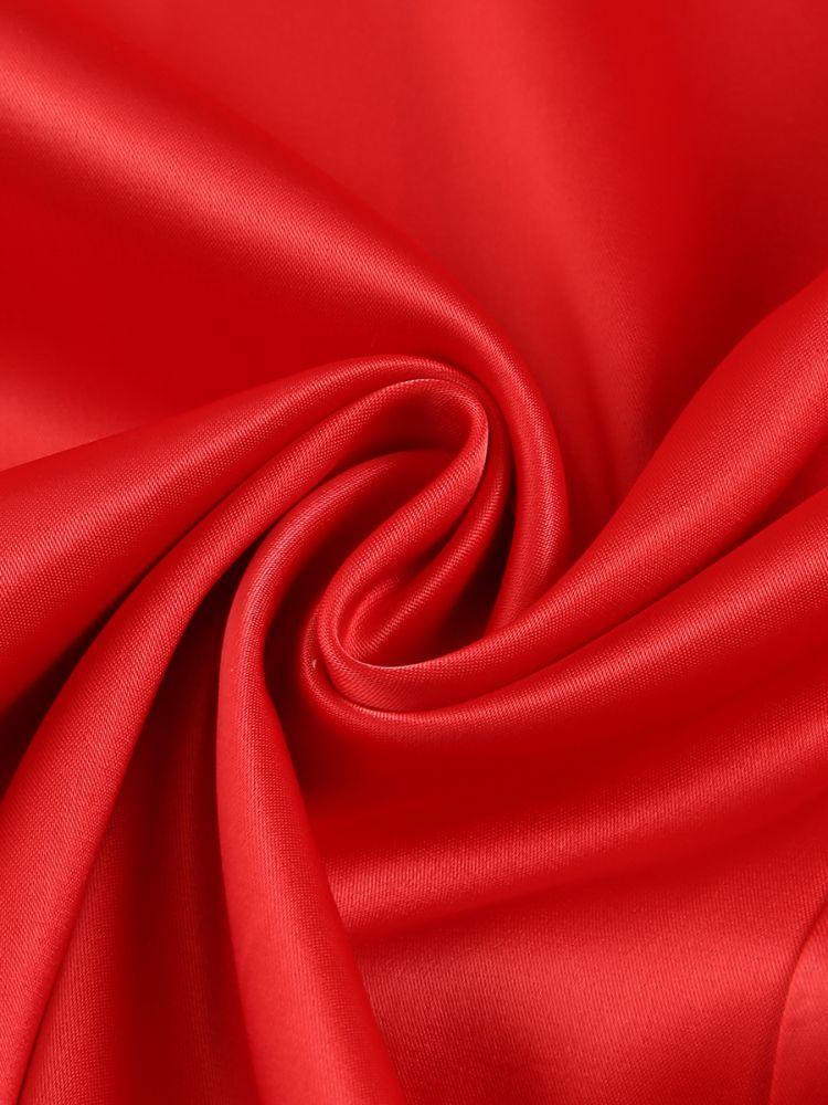 Red Satin Lace Corset Maxi Dress