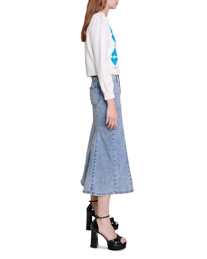 AIIZIE RHINESTONE HEART CROPPED CARDIGAN - product image