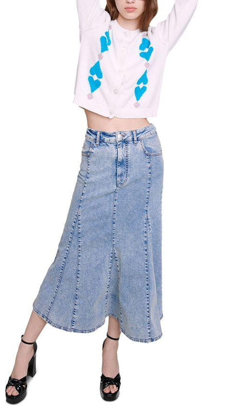 RHINESTONE HEART CROPPED CARDIGAN