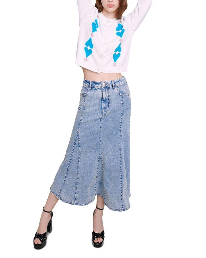 AIIZIE RHINESTONE HEART CROPPED CARDIGAN - product image