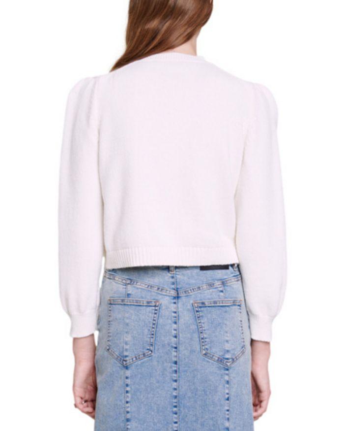 AIIZIE RHINESTONE HEART CROPPED CARDIGAN - product image