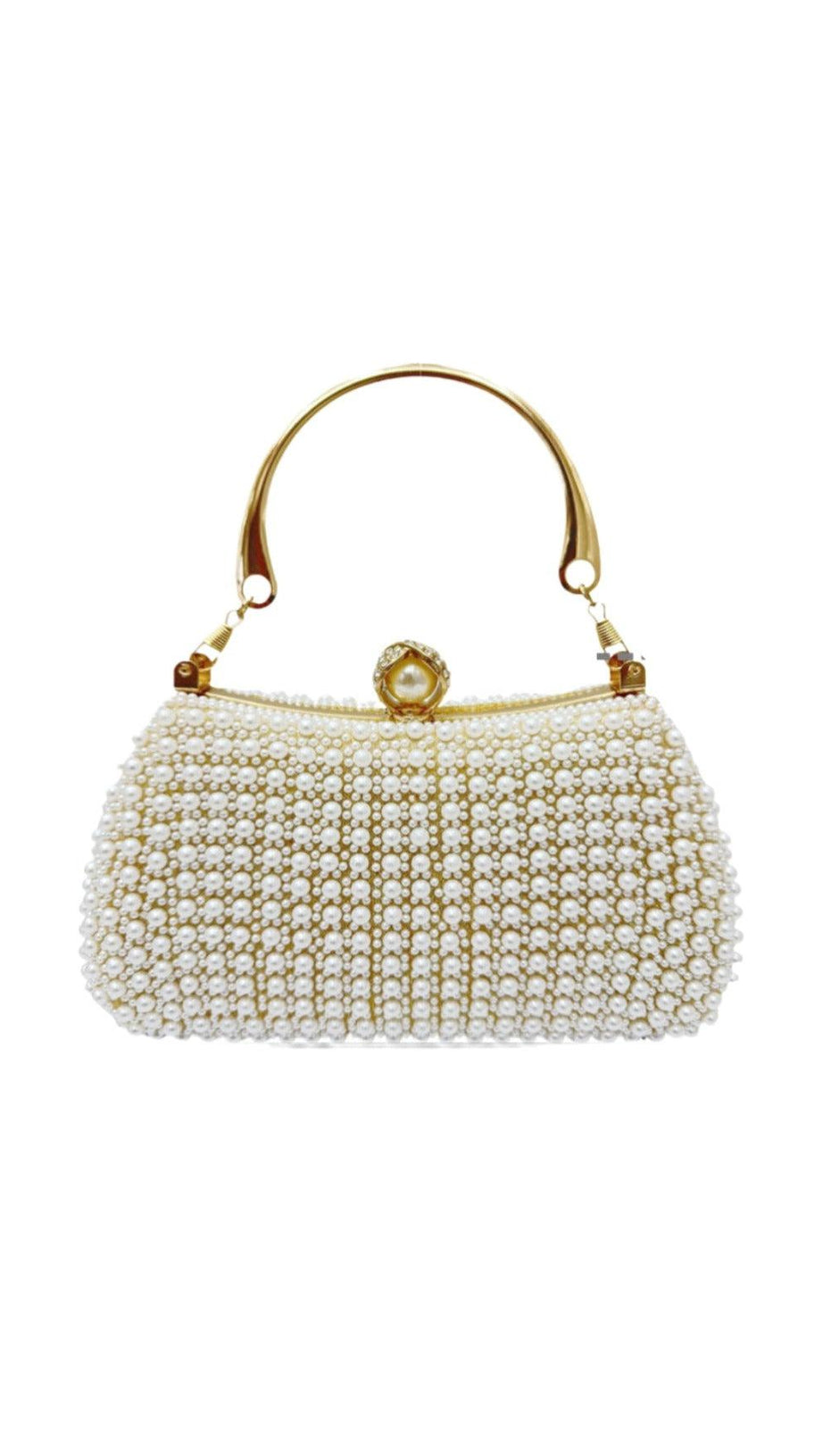 RHINESTONE PEARL BEADED CLUTCH