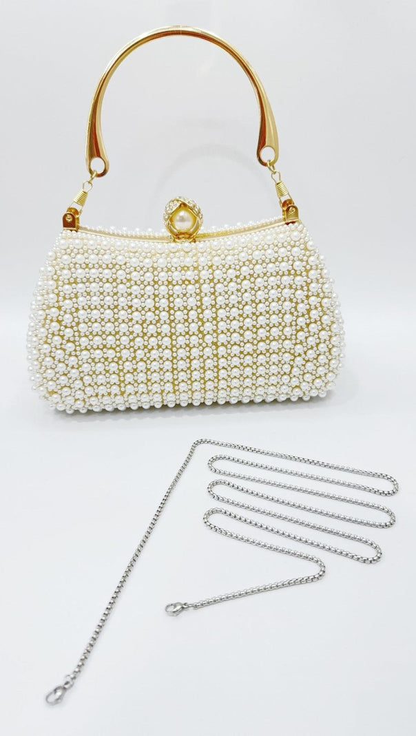 AIIZIE RHINESTONE PEARL BEADED CLUTCH - product image