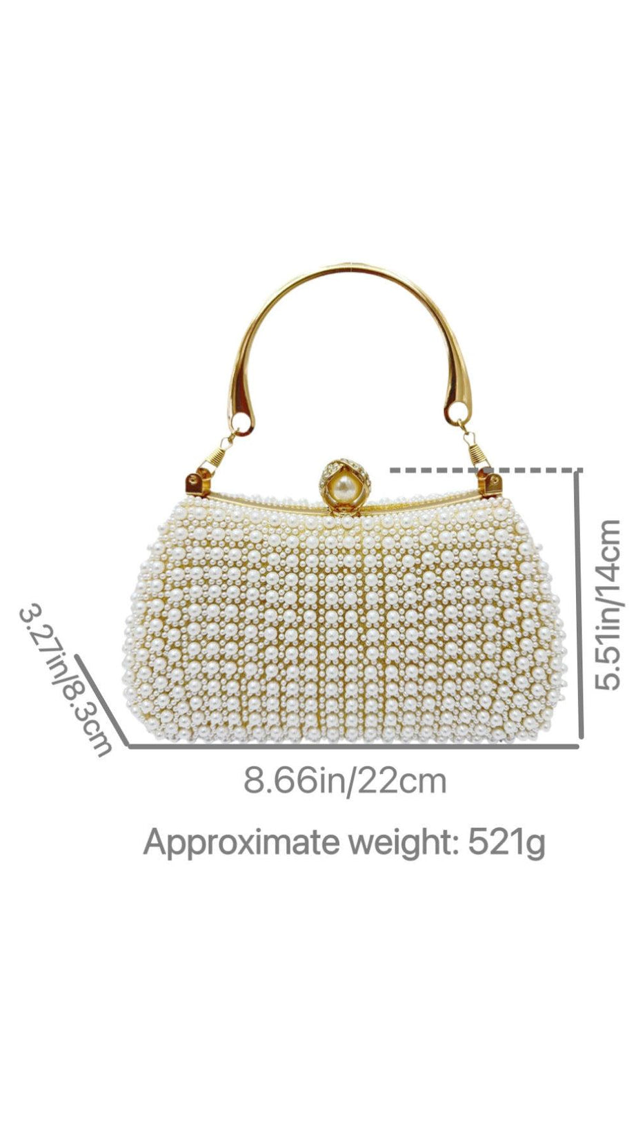 RHINESTONE PEARL BEADED CLUTCH