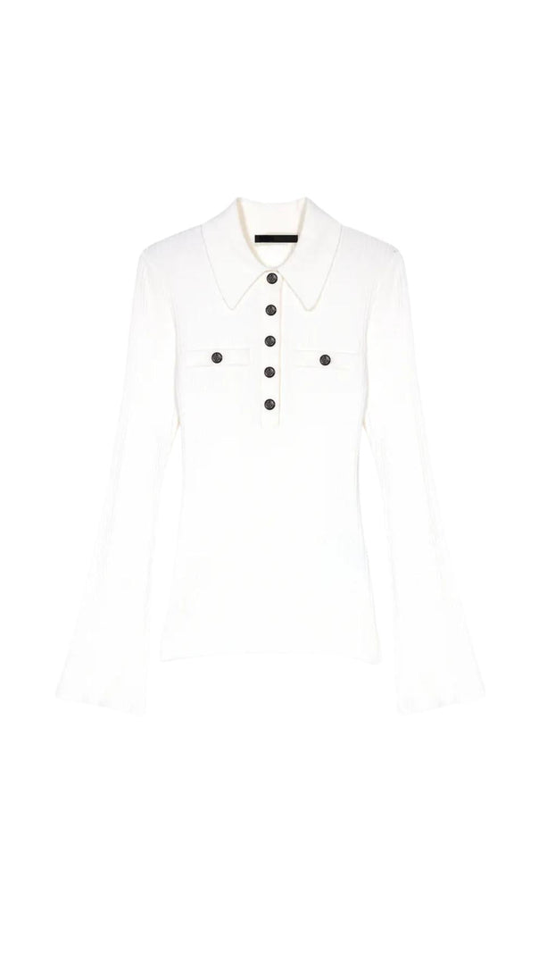 AIIZIE RIBBED KNIT POLO SHIRT - product image