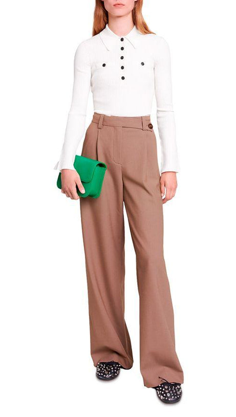 RIBBED KNIT POLO SHIRT