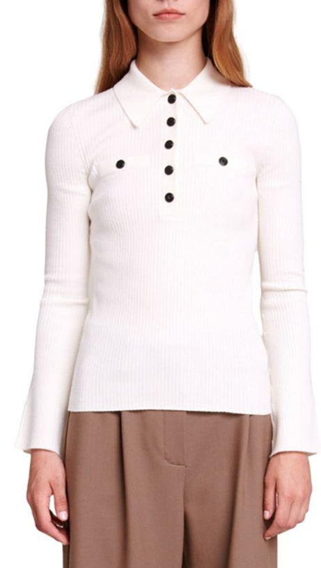 RIBBED KNIT POLO SHIRT