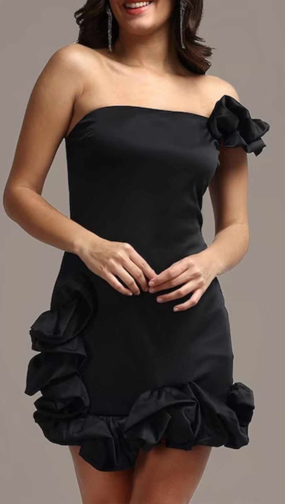 RUFFLED SHEATH MINI DRESS