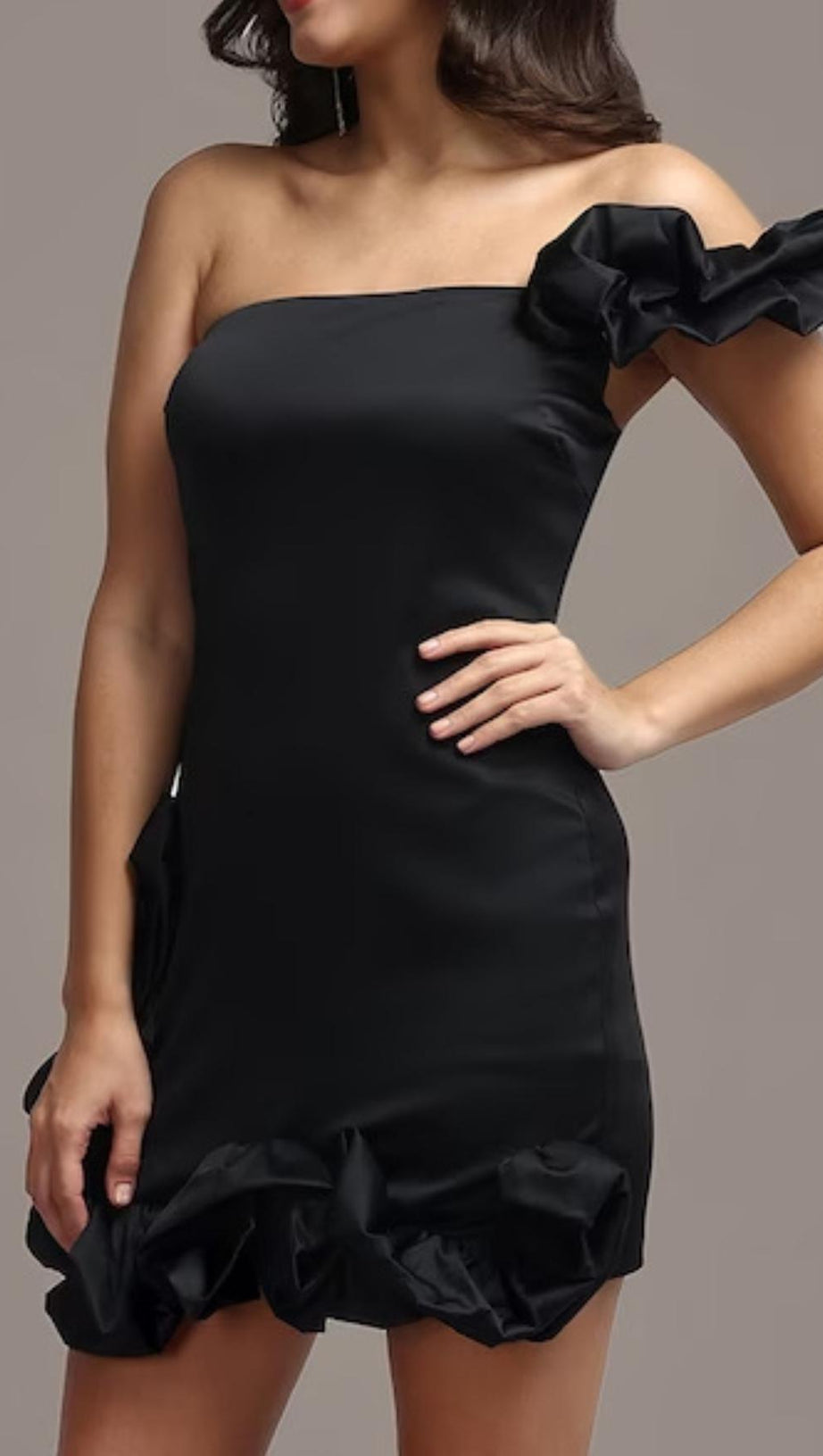 RUFFLED SHEATH MINI DRESS