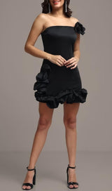 RUFFLED SHEATH MINI DRESS