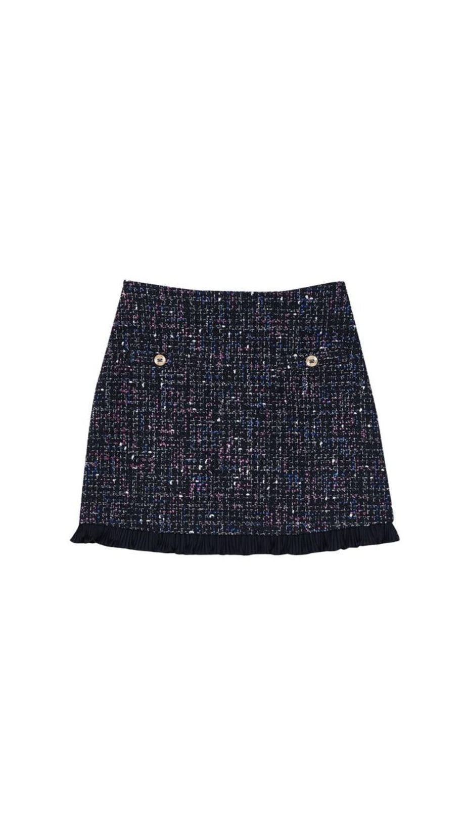 RUFFLED TWEED SKIRT