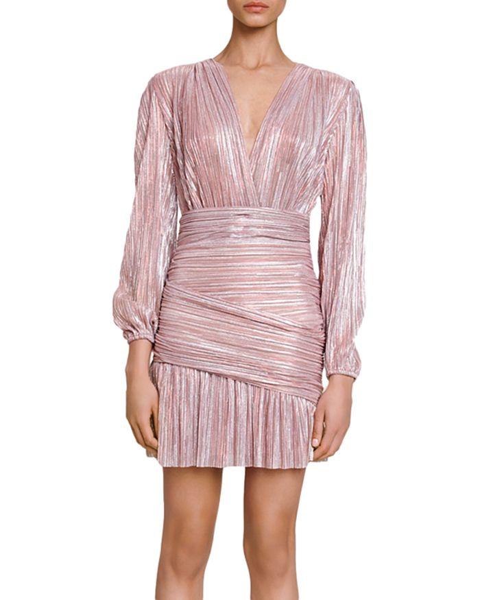 AIIZIE RUNNYLO RUCHED METALLIC MESH MINI DRESS - product image