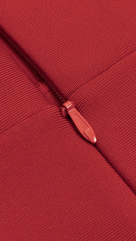 LACE SLEEVE MERMAID MAXI DRESS IN RED