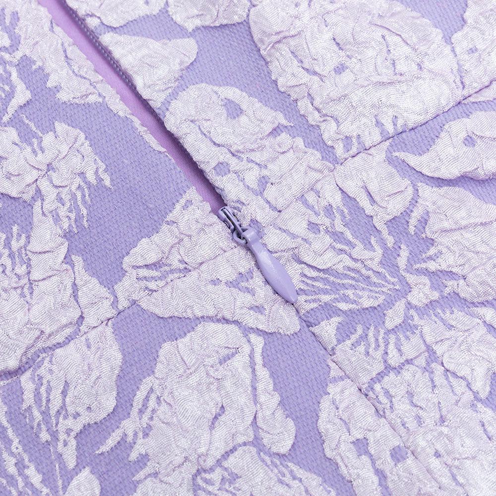 AIIZIE LAVENDER PUFF LONG SLEEVE FLORAL MAXI DRESS - product image
