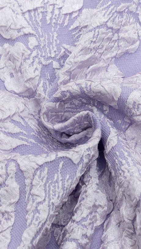 LAVENDER PUFF LONG SLEEVE FLORAL MAXI DRESS