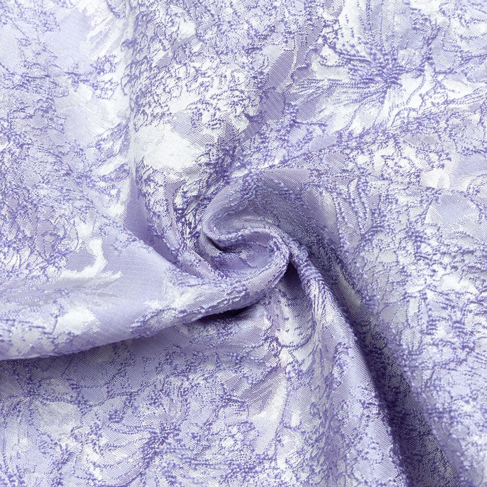 ABITO MIDI DRAPPEGGIATO A MANICHE CORTE CON FIORI LAVANDA 