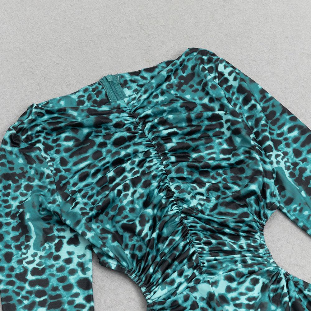 AIIZIE LEOPARD PRINT CUT OUT MERMAID HEM MAXI DRESS - product image