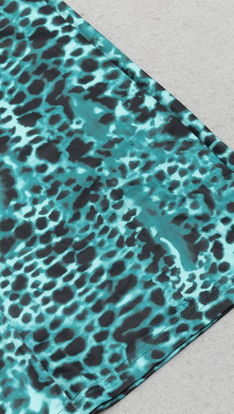 LEOPARD PRINT CUT OUT MERMAID HEM MAXI DRESS