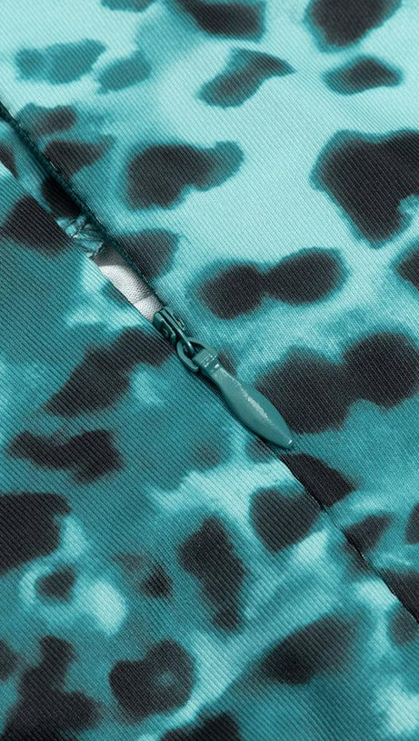 LEOPARD PRINT CUT OUT MERMAID HEM MAXI DRESS