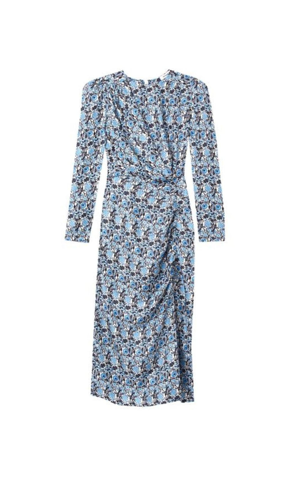 LISE LANGÄRMELIGES MIDIKLEID AUS SEIDE 