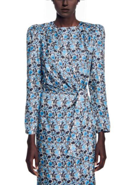 LISE LANGÄRMELIGES MIDIKLEID AUS SEIDE 