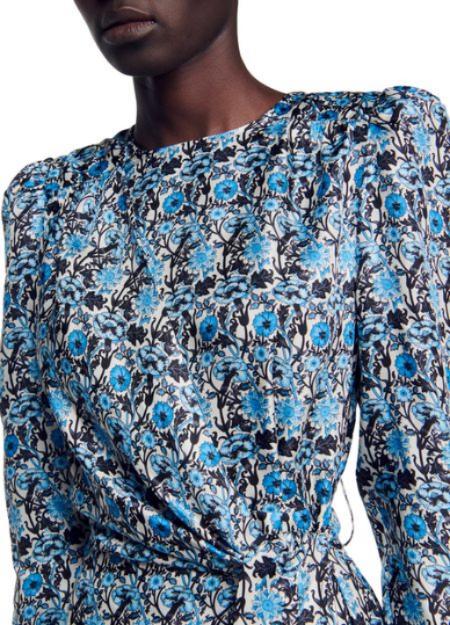 LISE LANGÄRMELIGES MIDIKLEID AUS SEIDE 