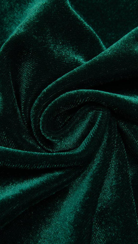 LONG SLEEVE BUSTIER MAXI VELVET DRESS