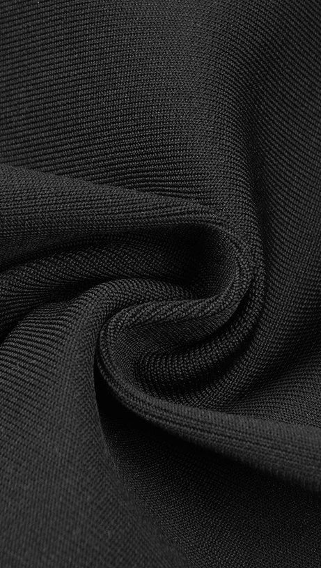 LONG SLEEVE CRYSTAL NECKLINE MINI DRESS