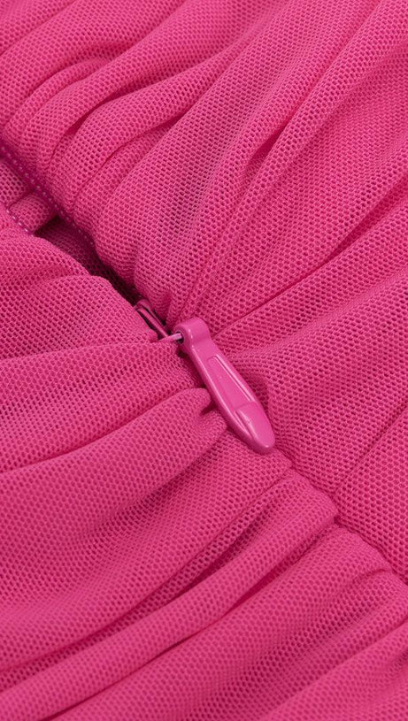 LONG SLEEVE DRAPED CORSET MAXI DRESS