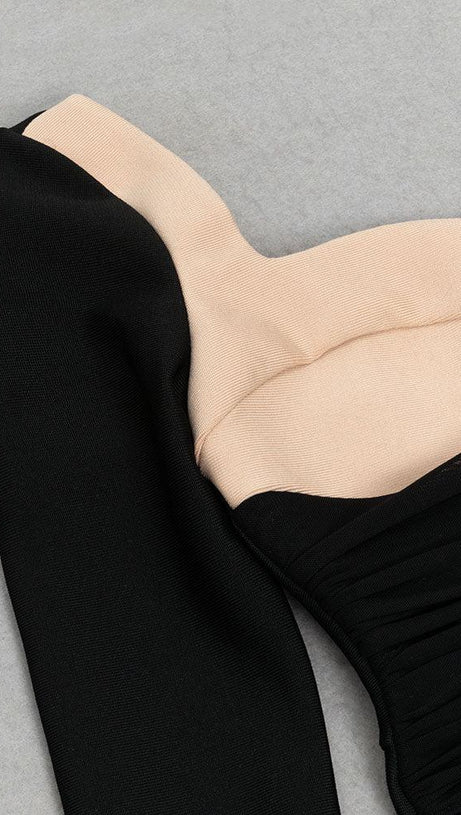 ABITO MIDI A MANICHE LUNGHE CON SPACCO ALTO E FASCIA 