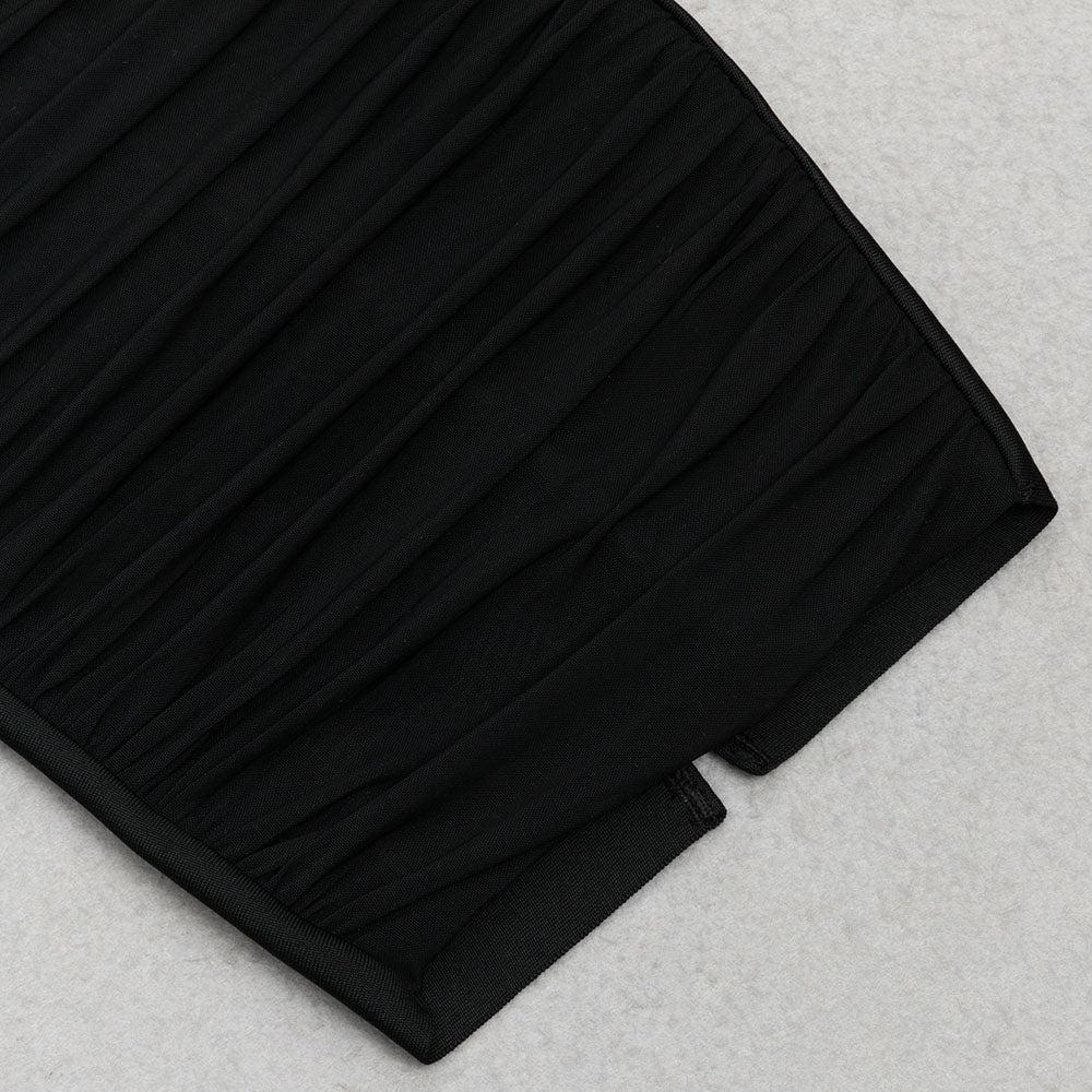 AIIZIE LONG SLEEVE HIGH SPLIT BANDAGE MIDI DRESS - product image