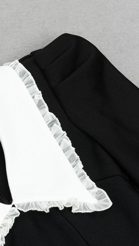 LONG SLEEVE LACE COLLAR MAXI DRESS