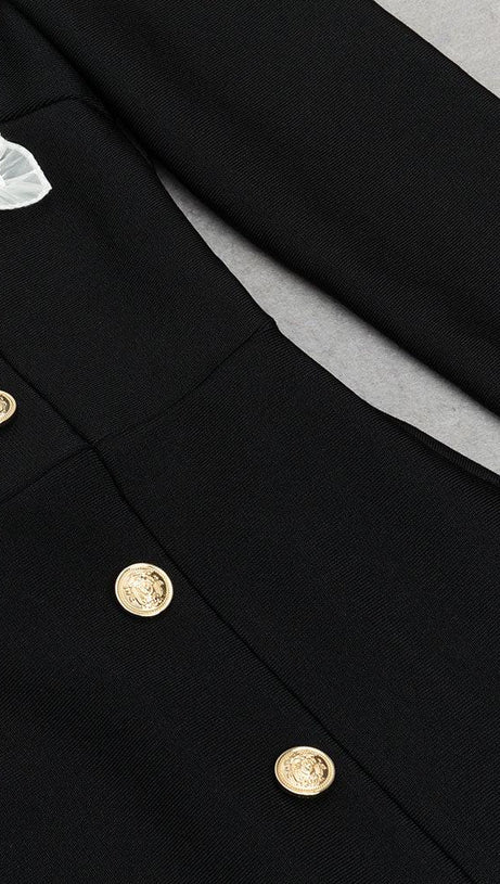 LONG SLEEVE LACE COLLAR MAXI DRESS