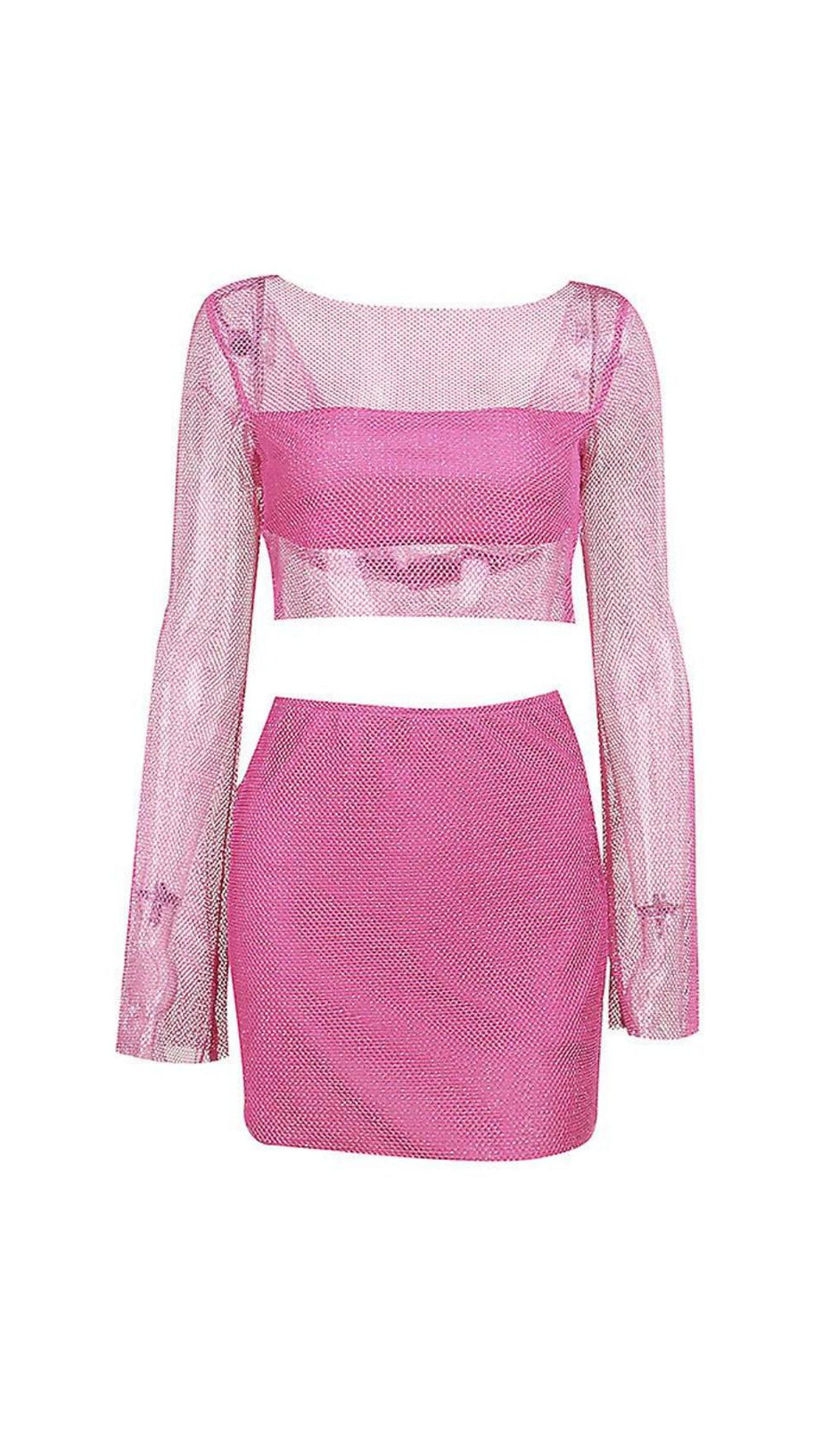 LANGÄRMELIGES NETZBLUSENROCK-ANZUG 