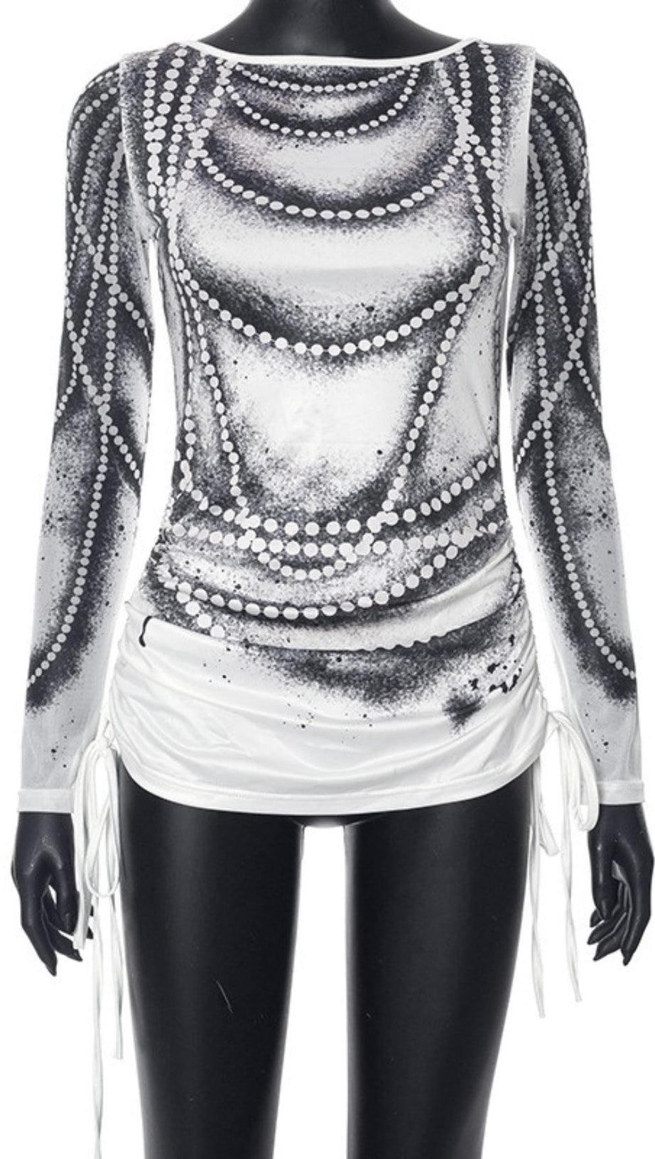 LANGÄRMELIGES ILLUSION-TOP MIT DRUCK