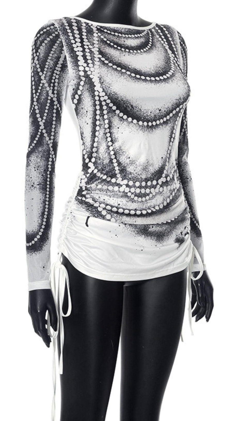 LANGÄRMELIGES ILLUSION-TOP MIT DRUCK